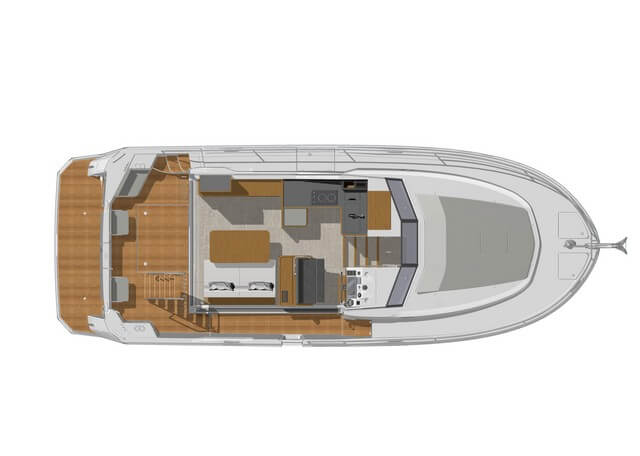 Bénéteau Swift Trawler 35  plano cubierta diseño