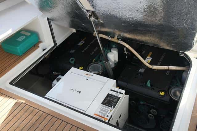 La cámara de motores es un ejemplo de la calidad de las instalaciones de Windy en sus barcos.