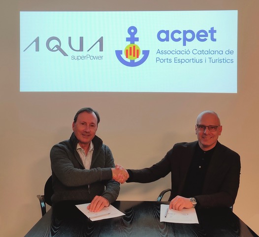 El acuerdo entre la ACPET y Aqua superPower contempla el futuro eléctrico de la náutica de recreo.  